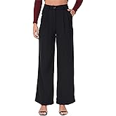 Women Summer Wide Leg Flowy Casual Palazzo Loose Pants Y2K Classic Stylish Stretchy High Waist Trousers Petite/Regular/Tall