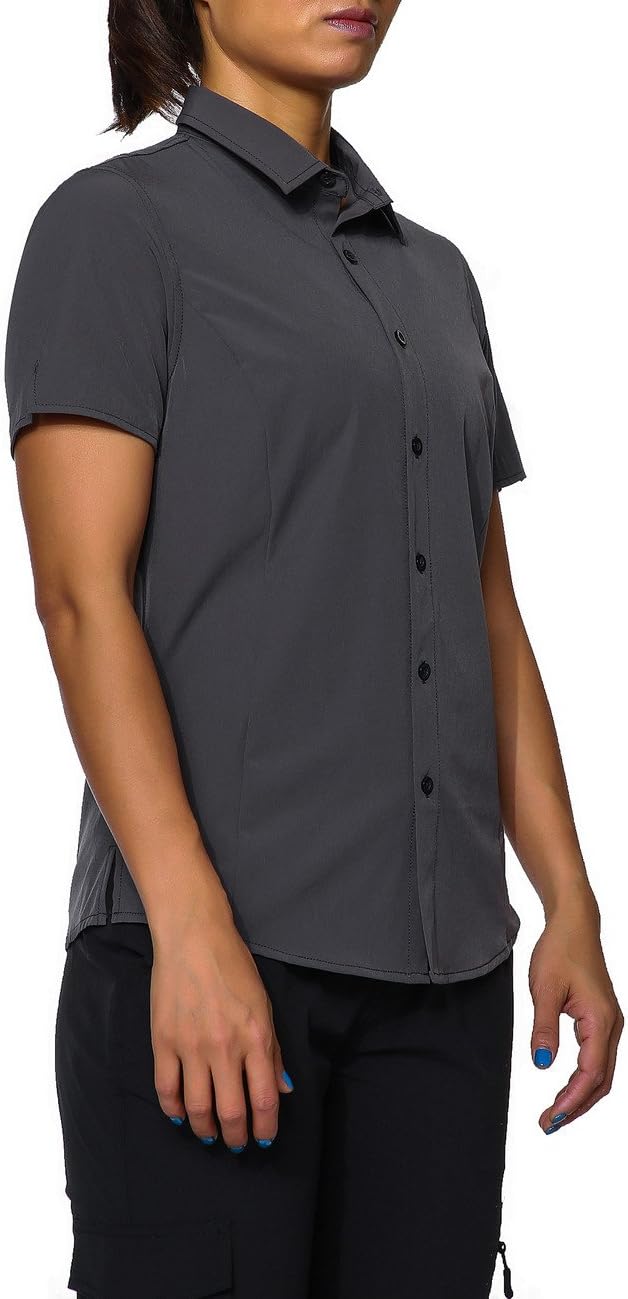 Nonwe Women's Camping Shirts Roll-Up Long Sleeve Quick Dry: Clothing