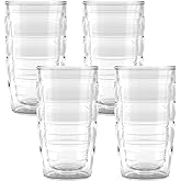 Tervis Clear & Colorful Tabletop 10oz Made in USA Double Walled Insulated Tumbler Travel Cup Keeps Drinks Cold & Hot, 10oz - 4pk, Clear