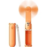 JISULIFE Portable Fan 3 in 1 USB Rechargeable [12-19 Hours] with Power Bank and Flashlight, Pocket Fan for Travel, Summer, Co