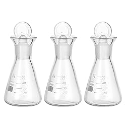 PATIKIL Erlenmeyer Flask, 3 Pcs 50ml 1.7oz Narrow