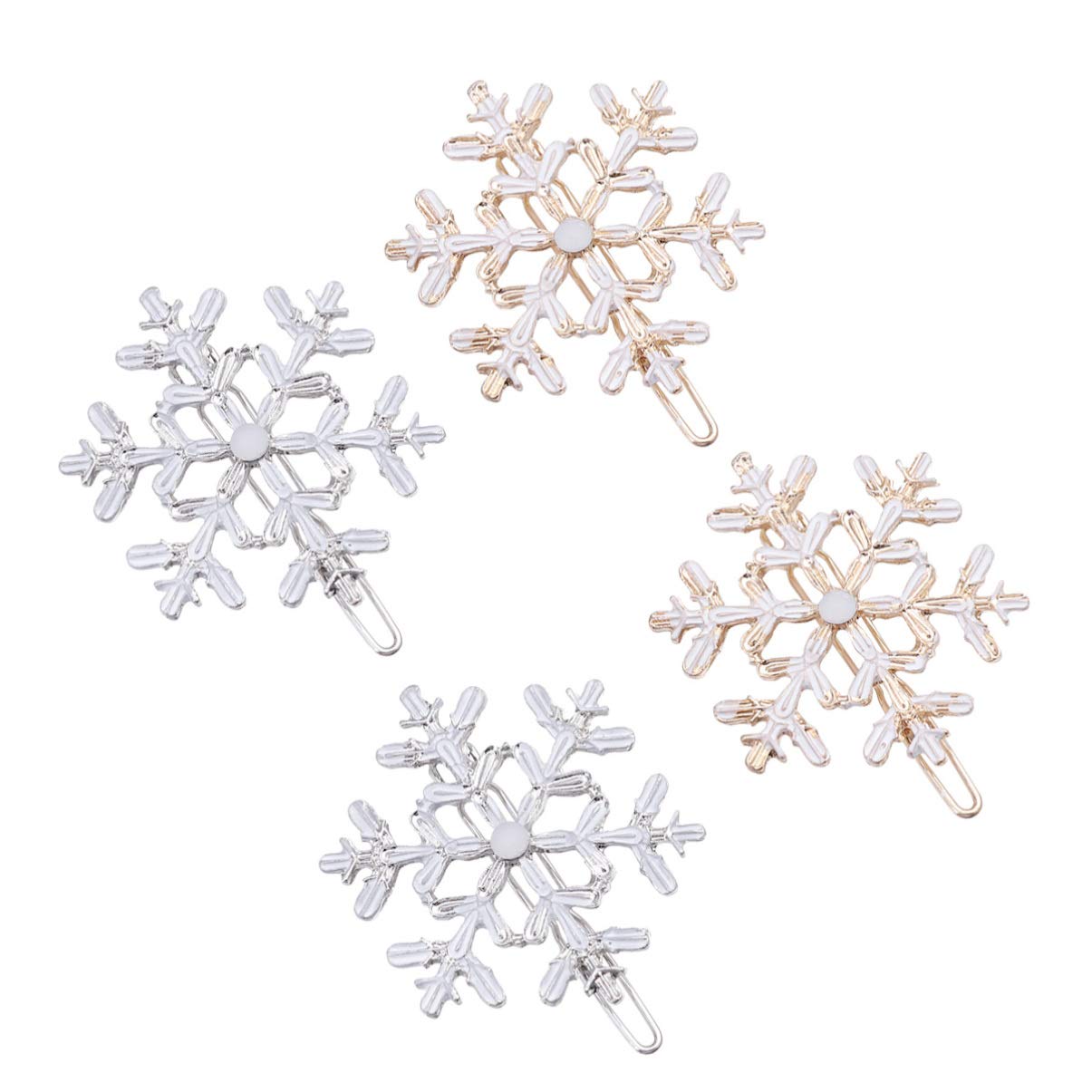 Healeved Uonlytech 4Pcs Hair Clips Shiny Alloy Hair Accessories for Christmas Parties Eye-Catching Hairpins for Girls and Women