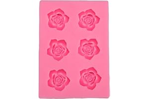 Zerodis Rose Shape Silicone Tray,Non Stick Heat Proof Flower Shape Candy Sugar Cake Chocolate Baking Mold Ice Cube Mold Tray 