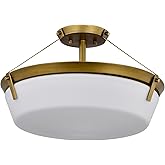 Nuvo Rowen - 4 Light Semi-Flush Mount in Traditional Style-11.13 Inches Tall and 18.5 Inches Wide-Natural Brass Finish