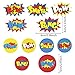 JPSOR 600pcs Superhero Stickers Funny Reward Express Paper Super Logo for Superhero Birthday Party Supplies(2 Rolls Total 600pcs)