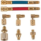 WINOMO 8本の車のエアコンの冷凍R134A R12変換アダプタホースセットキット