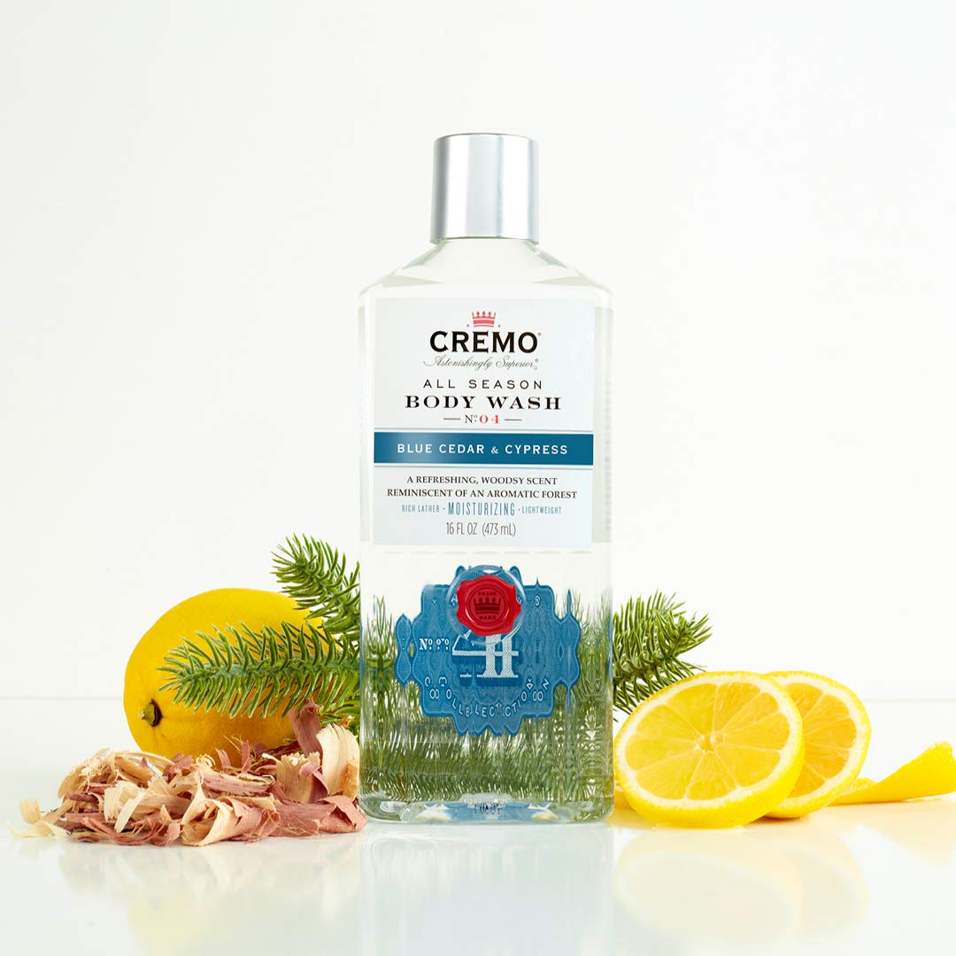 Cremo Rich-Lathering Blue Cedar & Cypress Body Wash, A Woodsy Scent with Notes of Lemon Peel, Cypress and Cedar, 16 Oz (2-Pack) : Beauty