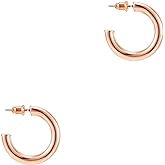 PAVOI 14K Gold Plated Hoop Earrings For Women - 3.5mm Thick Infinity Gold Hoops Women Earrings - Plated Loop - Lightweight Set
