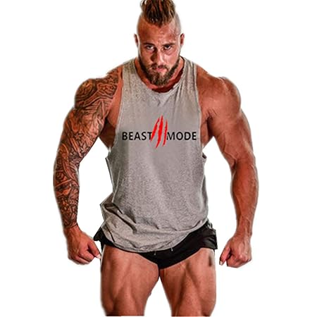Cabeen Beast Mode Herren Muskel Gym Weste Bodybuilding Muscleshirt Stringer Tank Top
