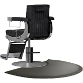 Salon mats for Hair Stylist 35.8"x27.9" Barber Shop Anti-Fatigue Salon Chair Mat - Black Semi Circle Hair Floor mats - 1/2" Thick Comfort Salon Standing Floor Mat, Hair Cutting Hairdressing Equipment