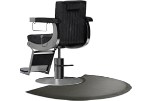 Salon mats for Hair Stylist 35.8″x27.9″ Barber Shop Anti-Fatigue Salon Chair Mat – Black Semi Circle Hair Floor mats – 1/2″ Thick Comfort Salon Standing Floor Mat, Hair Cutting Hairdressing Equipment
