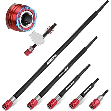 GHRTGR-8 Pcs Strong Magnetic Impact Driver Bit Holder Extension Set 4 Pcs 2 5 Inch Long 2 Pcs 6 Inch Long 2 Pcs 12 Inch Long Magnetic Screwdriver Bit