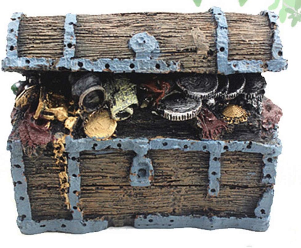 Hankyky Aquarium Shipwreck Jewelry Box Decorations Fish Tank Ornaments - Resin Material Sunken Ship Decorations, Eco-Friendly for Freshwater Saltwater Aquarium Betta Fish Decorations