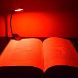 LXSINO Amber & Red Book Light 8 LEDs USB-C Clip-on Reading Light view 5