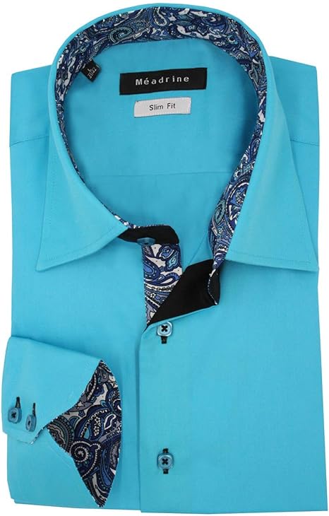 Meadrine Chemise Homme Bleu Turquoise Homme T Shirts Polos Et Chemises Dwteam In