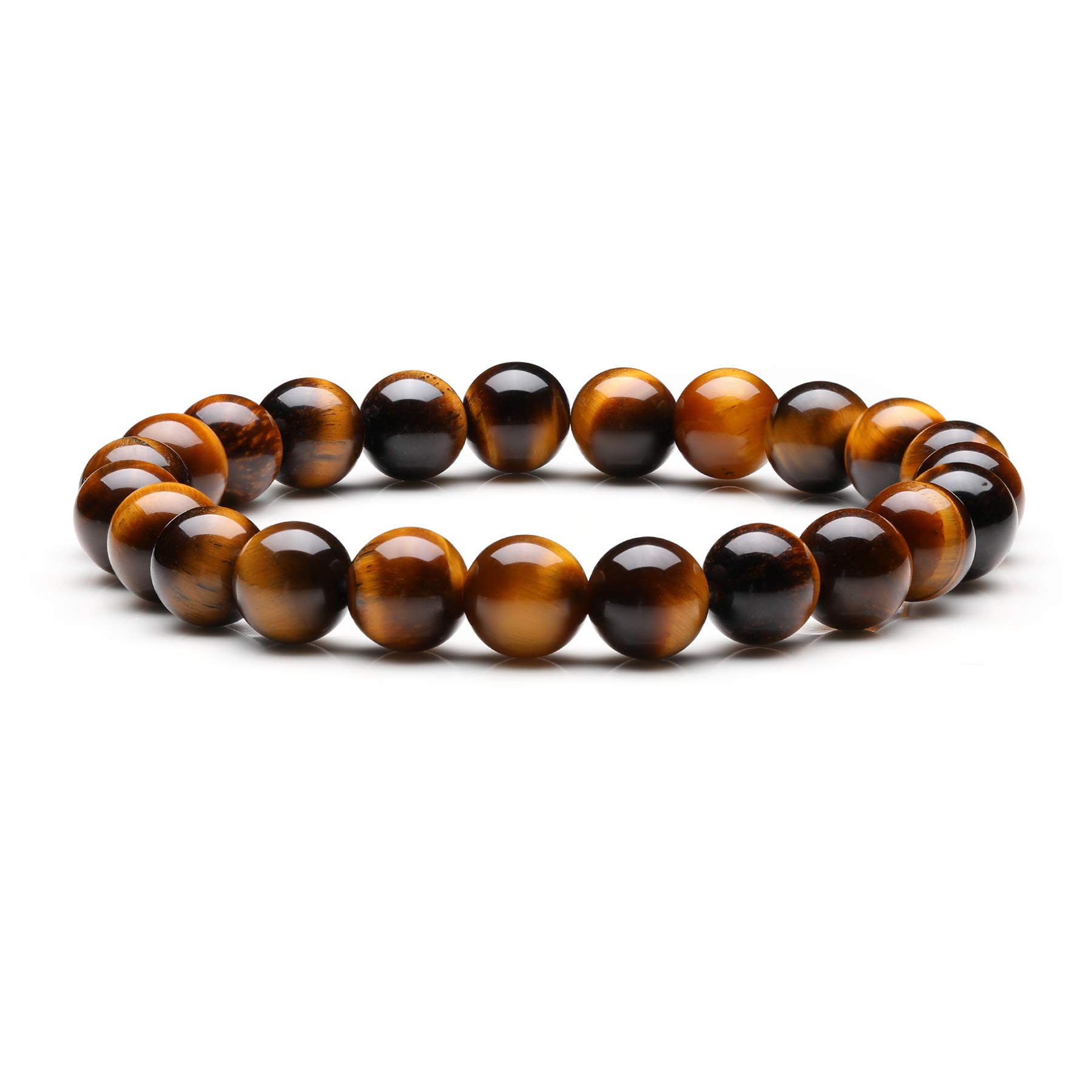 Mayting Tiger Eye Stone Bracelet Meditation Mala Men Woman Natural Stone Bangle Elastic Stretch Bracelet
