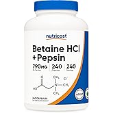 Nutricost Betaine HCl + Pepsin 790mg, 240 Capsules - Vegetarian & GMO Free