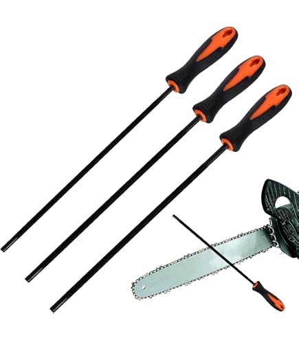 HARFINGTON Diamond Chainsaw File – 3/16" (4.8mm) Round Sharpener With Plastic Handle, High Hardness For Chain Saw Polishing
