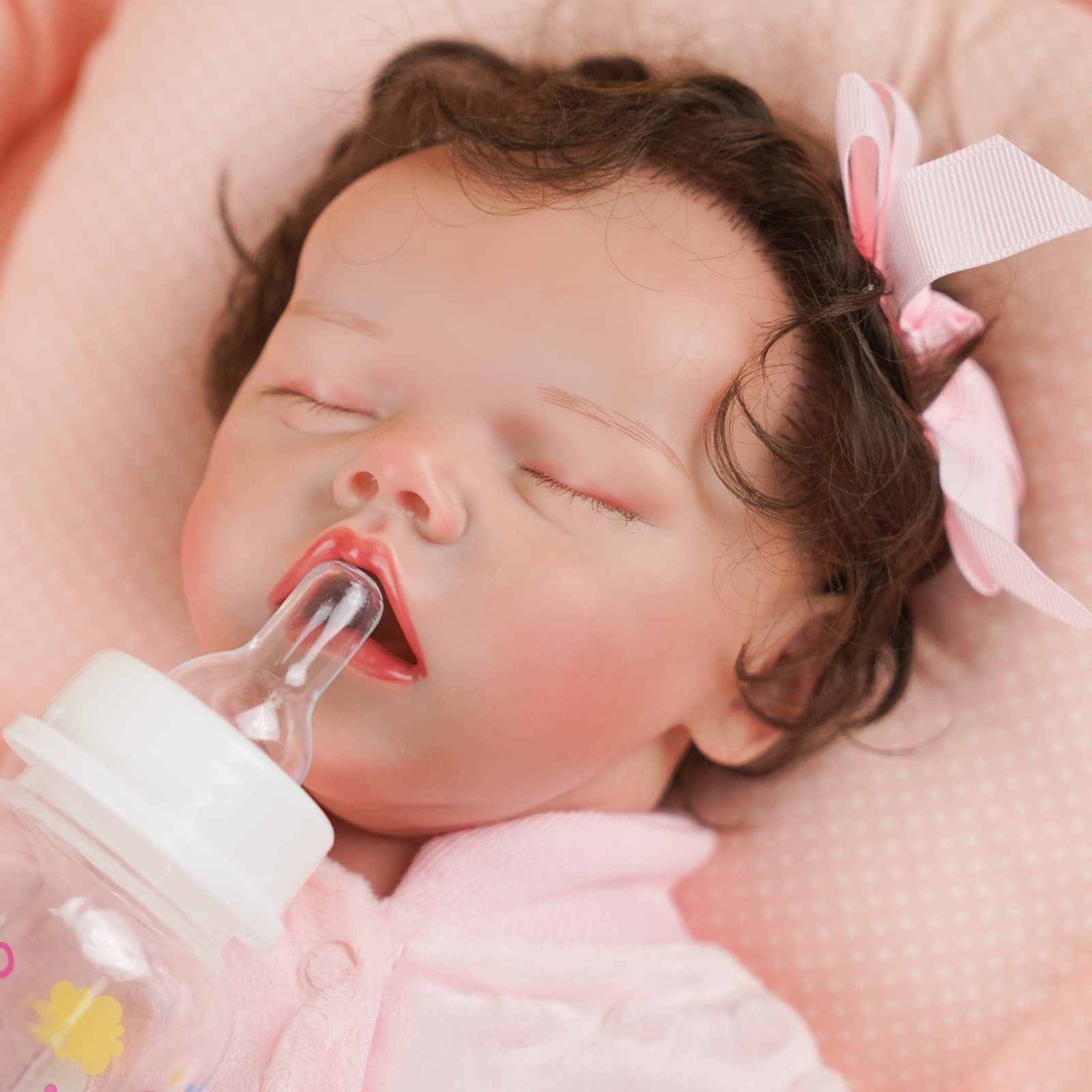 Minaky Reborn Baby Dolls Silicone Full Body, 17 inch Handmade Soft