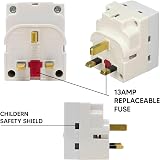 Karrma Ltd 3 Way Extension Plug UK Surge Protection 13A Switched Neon Splitter view 8