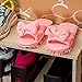 LEMNUY Women's Mop Slippers Washable, Microfiber Shoes Cover for Women, Office Home Indoor Hardwood Ceramic Floor Multi-Surface Polishing Clean Hair and Dusting, Pink Colors Size 6-9 (1 Pair)