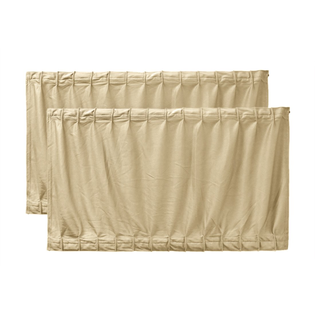 sourcingmap 2 Pcs 70 x 39cm Beige Adjustable VIP Car Window Curtain Sunshade Visor