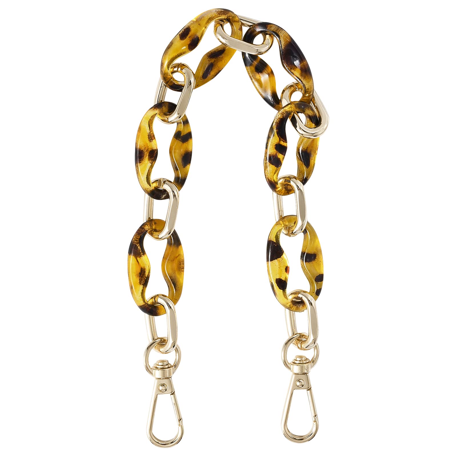 WADORN Acrylic Purse Handle, 34cm Short Resin Bag Chain Handbag Chain Strap Replacement Clutches Handle Purse Making Accessory Bag Decoration Chain(Leopard Print)