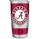 Rico Industries NCAA 20oz Stainless Steel Tumbler with Lid - Great For Coffee, Tea, Water or Cocktails