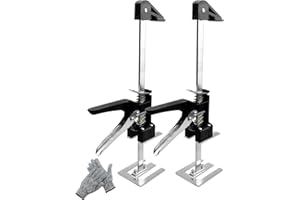PNYZIK 2 PCS Lift Labor Saving Arm Jack with Scale Mark, 15.5 Inch Hand Jack Lift Tool for Doors Cabinets Floor Jacks Drywall, Multi-Function Height Adjustment Lifting Device with Gloves, 330lbs/piece