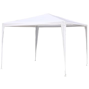 Pavillon Metall 3x3x2,4m weiß PE Gartenpavillon Festzelt Zelt Pavilion