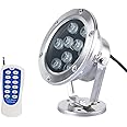 JSN&PC LED Pond Lights 27W RGB Color Changing with RF Remote Controller & IP68 Waterproof Joint for Party Swimming Pool Fountain Water Rockery Grass Land