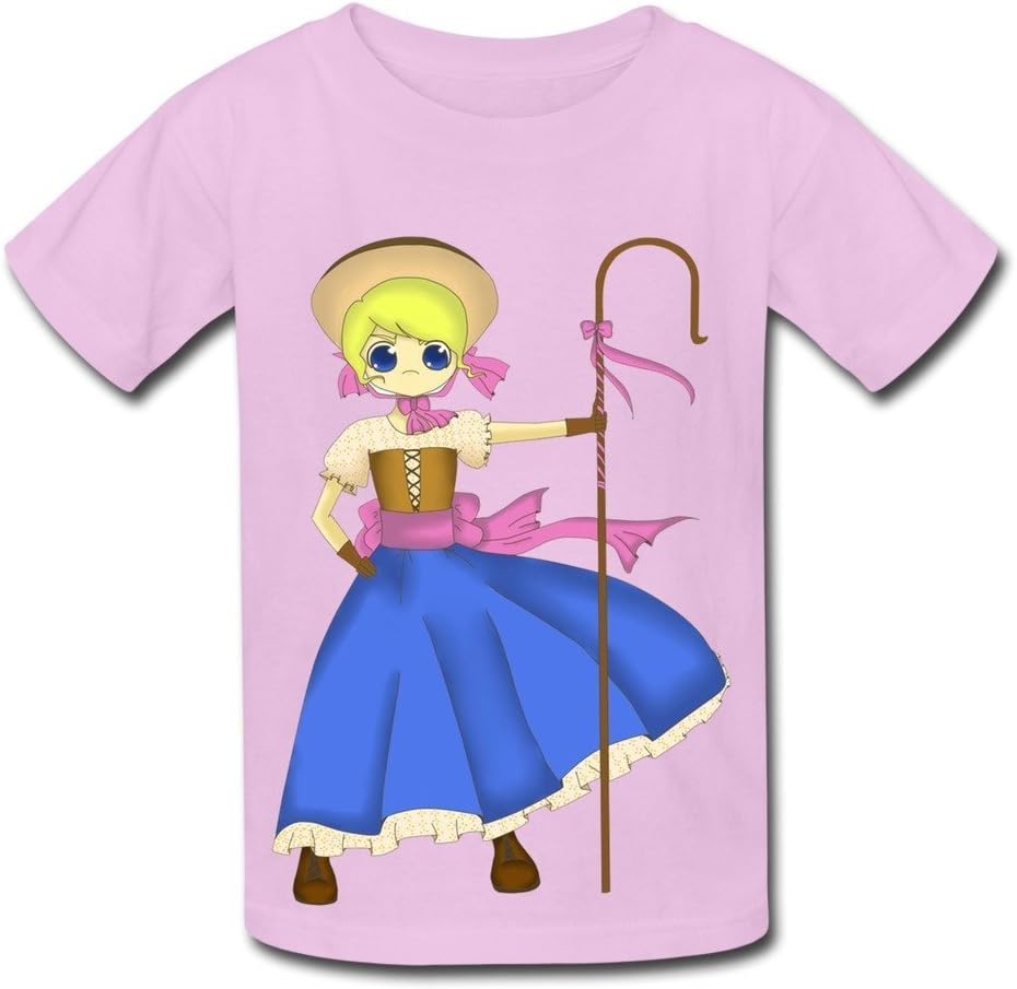 Kazzar Kid's Little Bo Peep Art Round Collar T Shirt