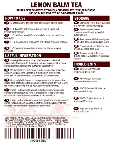 Indigo Herbs - Zitronenmelisse loser Kräutertee – 50g – Bild 3