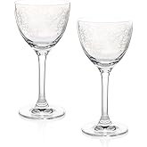 HISTORY COMPANY 1944 Ciro’s of Hollywood Floral-Etched Cocktail Coupette – Golden Age Hollywood, 2-Piece Set (Gift Box Collection)