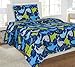 Fancy Linen Collection 3 PC Shark Dark Blue Sheet set # Shark Twin Sheet Set
