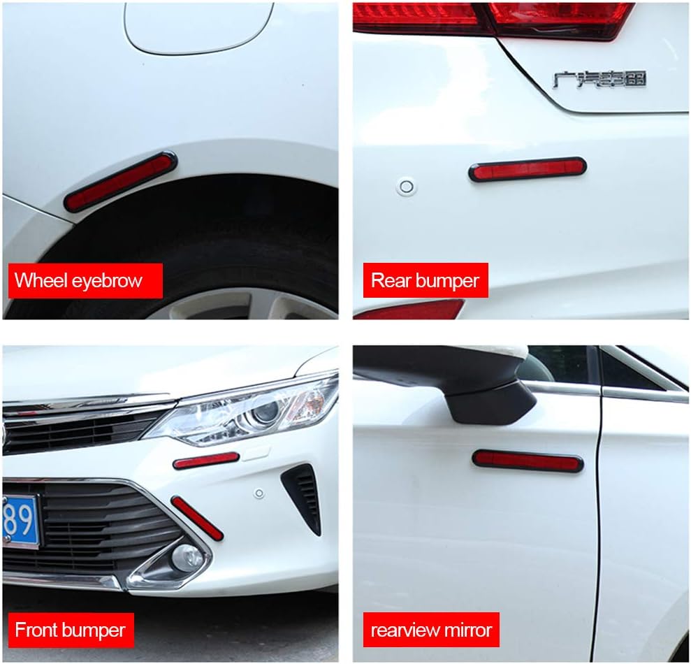 Biqing 4PCS Car Reflective Warning Stickers Red,High Intensity Self Adhesive Reflectors Safety Warning Decal Reflectors Safety Reflective Post for Caravan/Trailer/Boat/Motorcycle Fence Gate Posts - Image 5