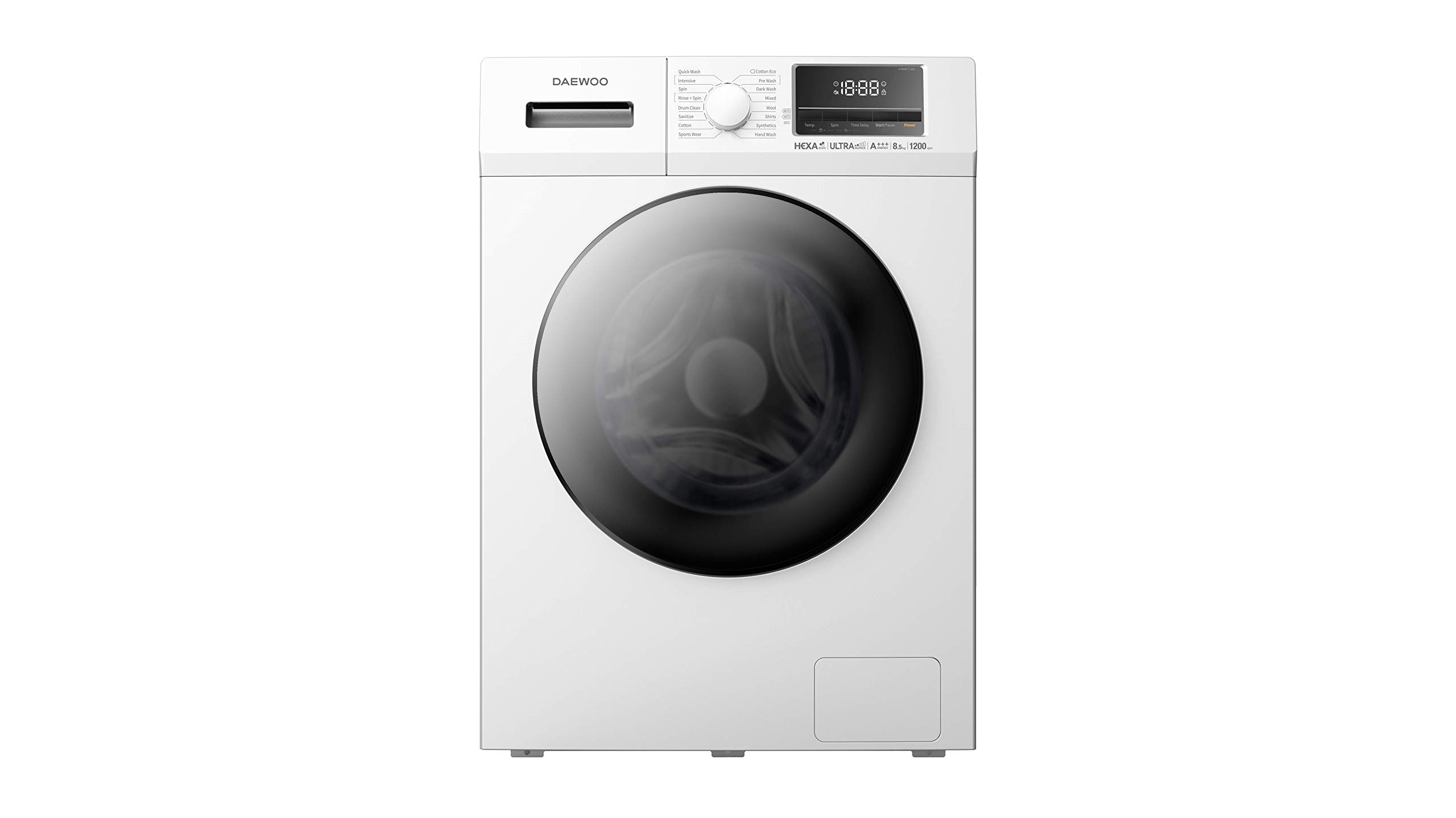Daewoo Front Load Automatic Washing Machine 1200 RPM DWDHT1212, 8.5
