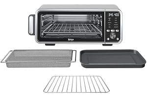 Ninja FT405CO 10-in-1 Digital Air Fry Oven with Extra Large Capacity, Flip Up and Away, Stainless Steel Body, and Temperature Control (Renewed) | Flip-Up Storage Saves ~50% Counter Space, 17-Qt, 10 Functions, 1800W, Max 500 Degree F