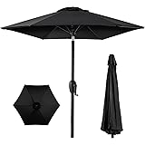 Best Choice Products 7.5ft Heavy-Duty Round Outdoor Market Table Patio Umbrella w/Steel Pole, Push Button Tilt, Easy Crank Li