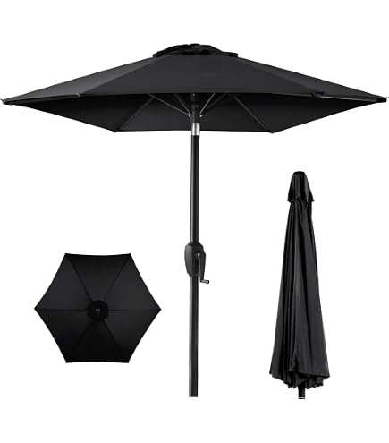 Amazon.com : Best Choice Products 10ft Outdoor Patio Umbrella, Outdoor  Table Umbrella, Yard Umbrella, Market Umbrella with 8 Sturdy Ribs, Push  Button, Tilt and Crank - Black : Patio, Lawn & Garden