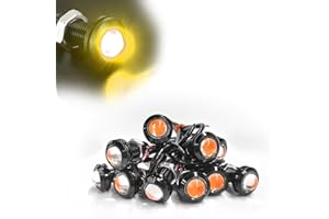 YTFRL 10 PCS 18mm Eagle Eye LED Lights, 12V Ultra Thin Car Daytime Running Backup Lights, Waterproof Small LED Fog Bulb Rever