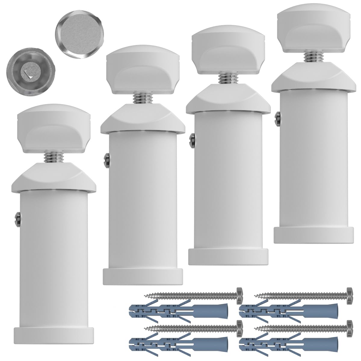 Myhomeware Radiator Accessories,Towel Rail Radiators Universal Brackets Chrome,White,Black, Radiator Valves (White Brackets With Plugs)