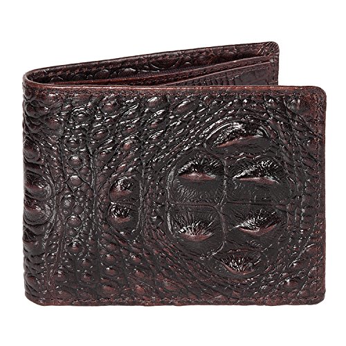 Niceebag men genuine leather crocodile pattern bifold wallet (cla…