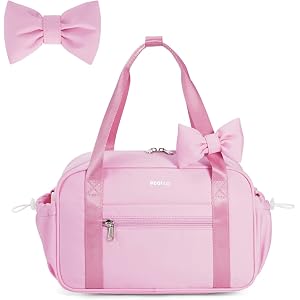 ECOHUB Small Gym Bag for Women, Mini Gym Duffle Bag with Wet Compartment, Cute Bowknot Sports Bag, Gym Tote Bag Dance Yoga Wo
