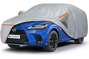 BETERNY Car Cover for 2008-2025 Lexus RX/RX350/RX450H/RX500H, Waterproof Custom-fit All Weather Sun Rain UV Dust Snow Protection Outdoor Full Car Cover with Door Zipper and Cotton Lining-Grey