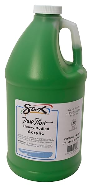 SAX TRUE FLOW HEAVY BODY ACRYLIC PAINT, 1/2 GALLON, EMERALD GREEN – 439289, 64 FL OZ (PACK OF 1)