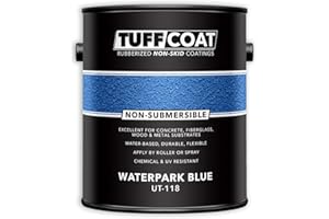 Tuff Coat UT-118 Waterpark Blue - 1 Gallon: Medium Texture, Non-Submersible, Water-Based, Rubberized Non-Skid Coating