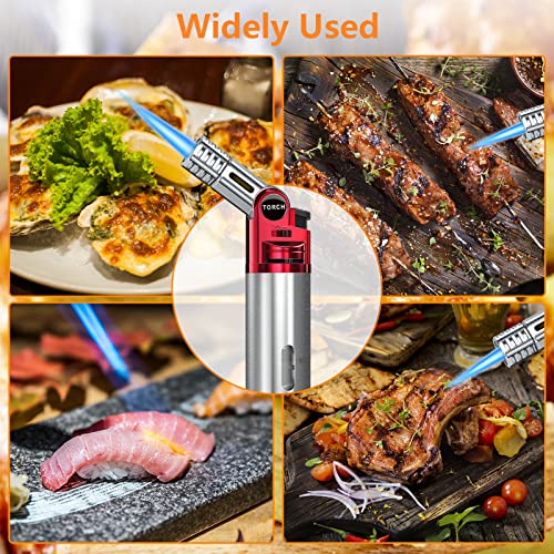 ZEBRE Butane Torch with Fuel Gauge, Refillable Kitchen Torch Lighter