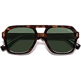 SOJOS Retro Thick Polarized Aviator Sunglasses for Women Men, Large Trendy Bold Square Pilot Shades SJ2385