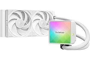 Sudokoo NEXAURA 240 White Liquid CPU Cooler: 240mm AIO CPU Cooler with PWM Pump & ARGB Pump Head - Water Cooling with FDB Fan